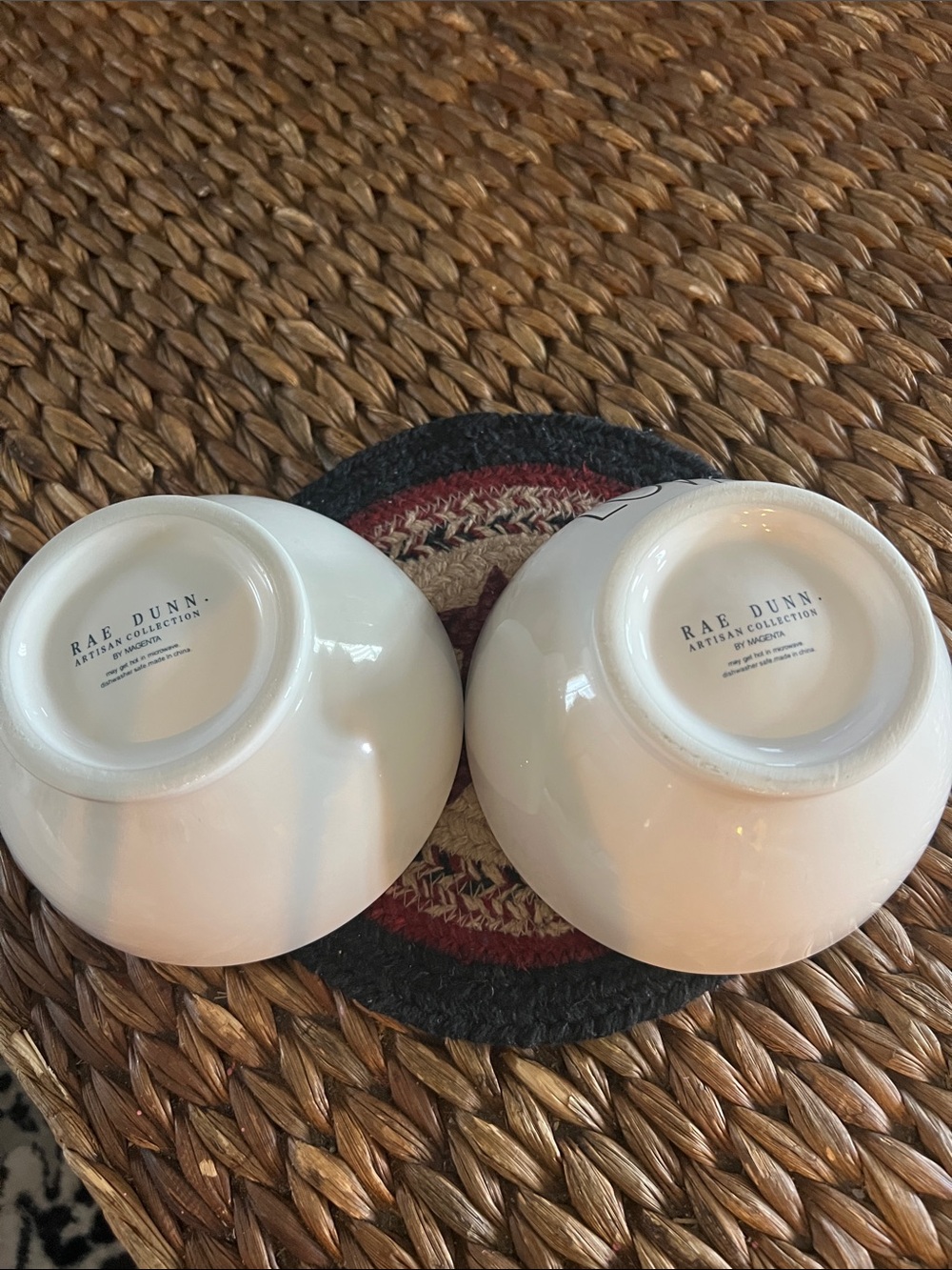 Rae Dunn 'LOVE' Ceramic Bowls with Pink Interiors - Set of 2 - Picture 3 of 3